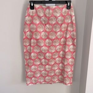 NWT Samantha Sung chloe skirt pink with brown dots size 2